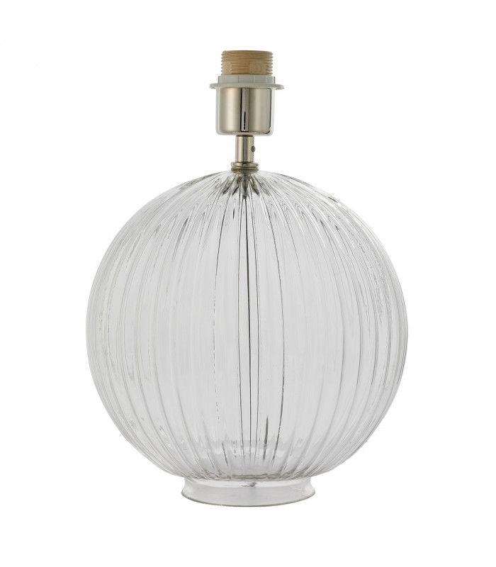 Jemma 1 Light Table Light Clear Ribbed Glass & Satin Nickel Plate (Base only)