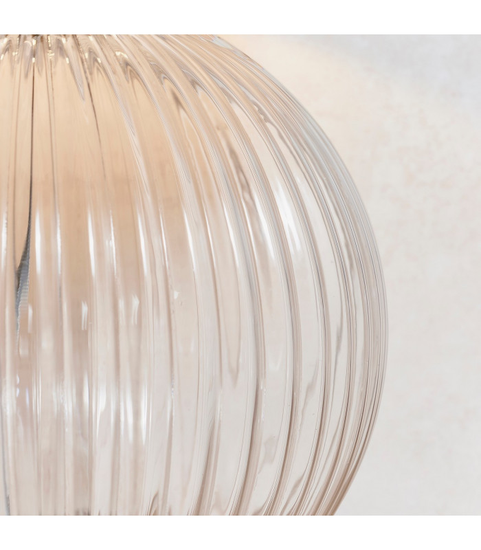 Jemma 1 Light Table Light Clear Ribbed Glass & Satin Nickel Plate (Base only)-3