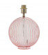 Jemma 1 Light Table Light Dusky Pink Ribbed Glass & Satin Nickel Plate (Base only)