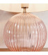 Jemma 1 Light Table Light Dusky Pink Ribbed Glass & Satin Nickel Plate (Base only)-3