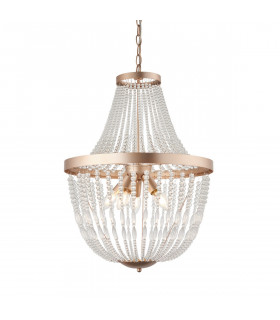 Celine 5 Light Pendant Light Rose Gold Paint & Clear Glass