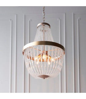 Celine 5 Light Pendant Light Rose Gold Paint & Clear Glass-1