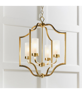 Edrea 4 Light Ceiling Pendant Satin Brass & Frosted Glass-1