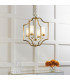 Edrea 4 Light Ceiling Pendant Satin Brass & Frosted Glass-2