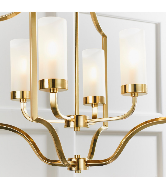 Edrea 4 Light Ceiling Pendant Satin Brass & Frosted Glass-4