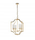 Edrea 4 Light Ceiling Pendant Satin Brass & Frosted Glass, E14