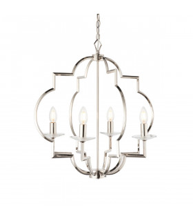 Garland 4 Light Ceiling Pendant Polished Nickel & Clear Crystal Glass