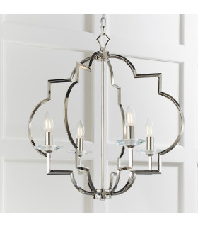 Garland 4 Light Ceiling Pendant Polished Nickel & Clear Crystal Glass-1