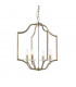 Lainey 4 Light Ceiling Pendant Antique Brass Plate & Clear Crystal Glass