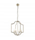 Lainey 4 Light Ceiling Pendant Antique Brass Plate & Clear Crystal Glass, E14