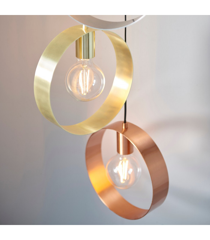 Hoop 5 Light Cluster Ceiling Pendant Brushed Brass & Brushed Nickel-5
