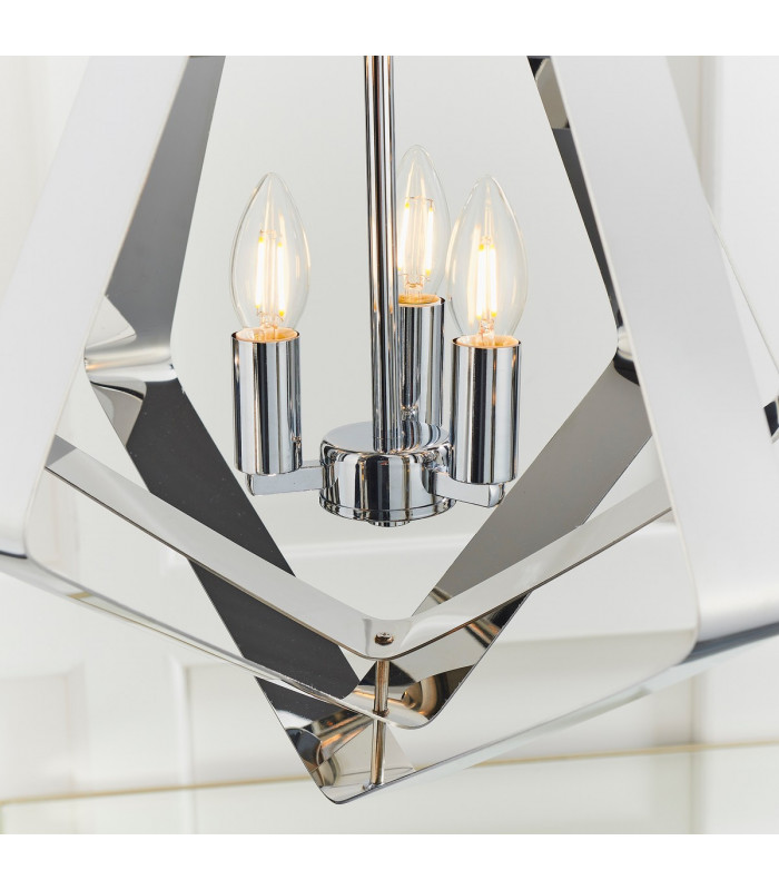 Riona 3 Light Ceiling Pendant Chrome Plate-4