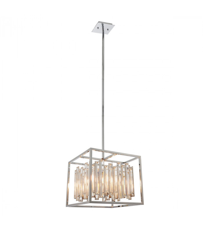 Acadia 4 Light Ceiling Pendant Chrome Plate & Clear Crystal Glass, E14