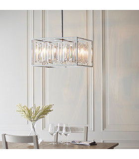 Acadia 6 Light Ceiling Pendant Chrome Plate & Clear Crystal Glass-1