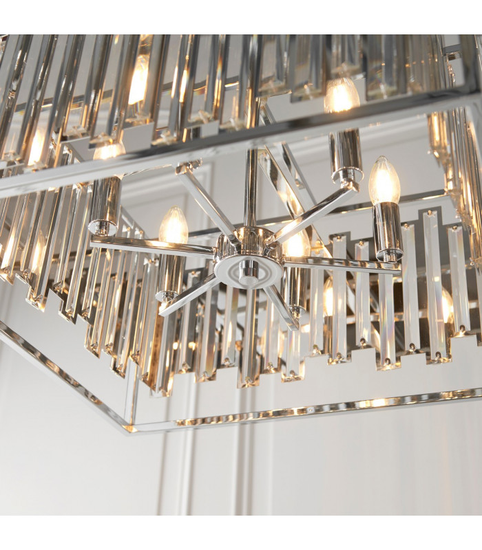 Acadia 6 Light Ceiling Pendant Chrome Plate & Clear Crystal Glass-6
