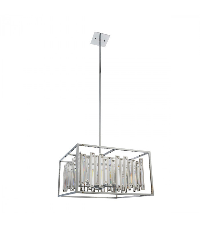 Acadia 6 Light Ceiling Pendant Chrome Plate & Clear Crystal Glass, E14