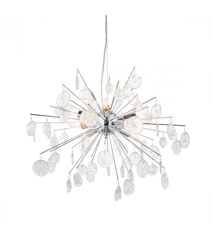 Calla 8 Light Ceiling Pendant Chrome Plate & Clear Glass