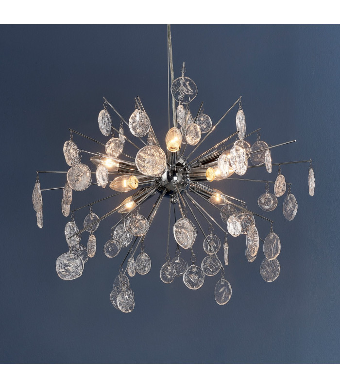 Calla 8 Light Ceiling Pendant Chrome Plate & Clear Glass-1