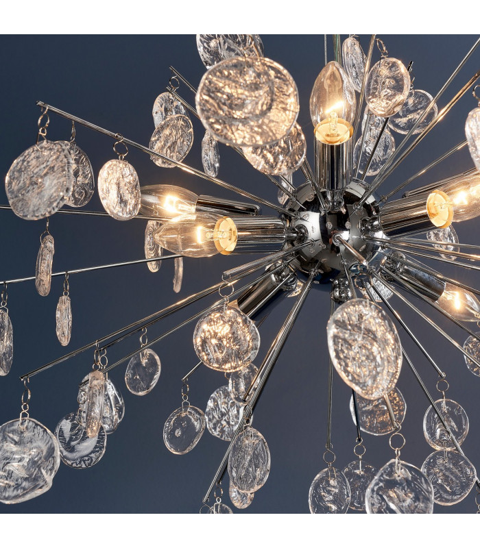 Calla 8 Light Ceiling Pendant Chrome Plate & Clear Glass-3