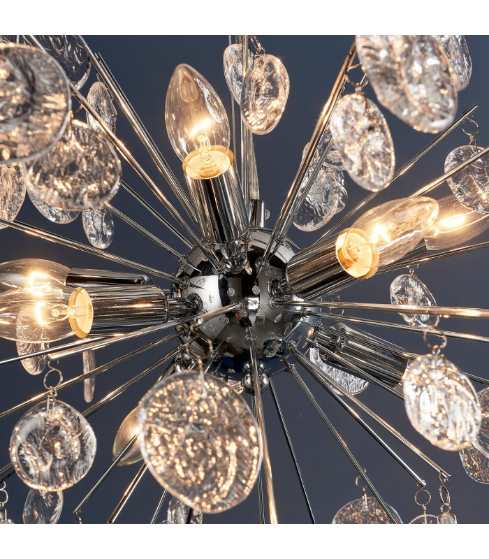 Calla 8 Light Ceiling Pendant Chrome Plate & Clear Glass-6