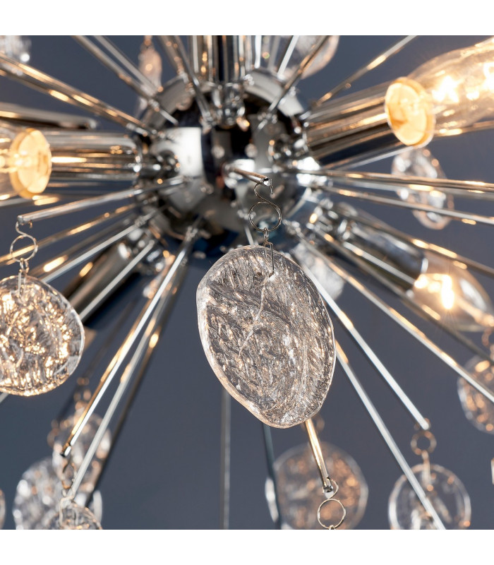 Calla 8 Light Ceiling Pendant Chrome Plate & Clear Glass, E14