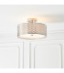 Cordero 3 Light Flush Light Satin Nickel Plate & White Cotton Mix-2