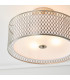 Cordero 3 Light Flush Light Satin Nickel Plate & White Cotton Mix-4