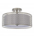 Cordero 3 Light Flush Light Satin Nickel Plate & White Cotton Mix-6