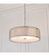 Cordero 3 Light Round Ceiling Pendant Satin Nickel Plate & White Cotton Mix-1