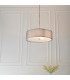 Cordero 3 Light Round Ceiling Pendant Satin Nickel Plate & White Cotton Mix-2