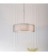 Cordero 3 Light Round Ceiling Pendant Satin Nickel Plate & White Cotton Mix-3