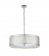 Cordero 3 Light Round Ceiling Pendant Satin Nickel Plate & White Cotton Mix, E27