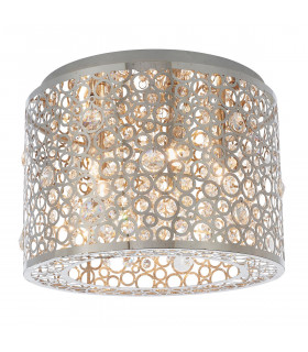 Fayola 5 Light Flush Light Chrome Plate & Clear Crystal