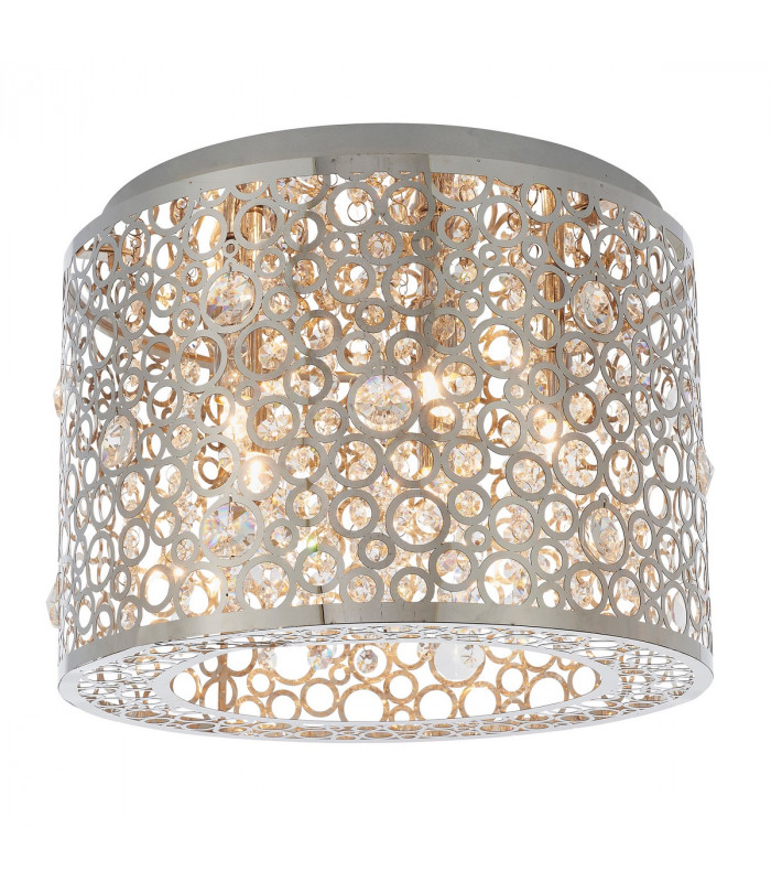 Fayola 5 Light Flush Light Chrome Plate & Clear Crystal