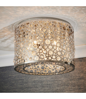 Fayola 5 Light Flush Light Chrome Plate & Clear Crystal-1