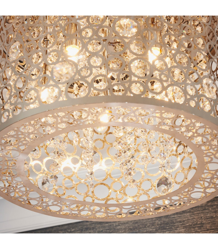 Fayola 5 Light Flush Light Chrome Plate & Clear Crystal-3