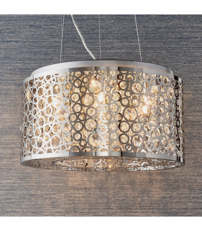 Fayola 6 Light Ceiling Pendant Chrome Plate & Clear Crystal-1
