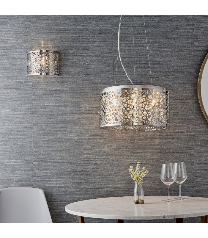 Fayola 6 Light Ceiling Pendant Chrome Plate & Clear Crystal-2