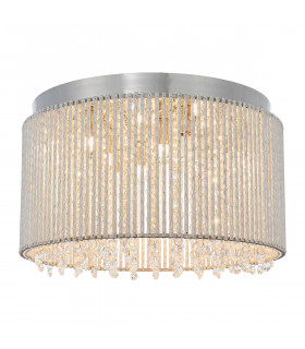 Galina 10 Light Flush Light Chrome Plate & Clear Crystal