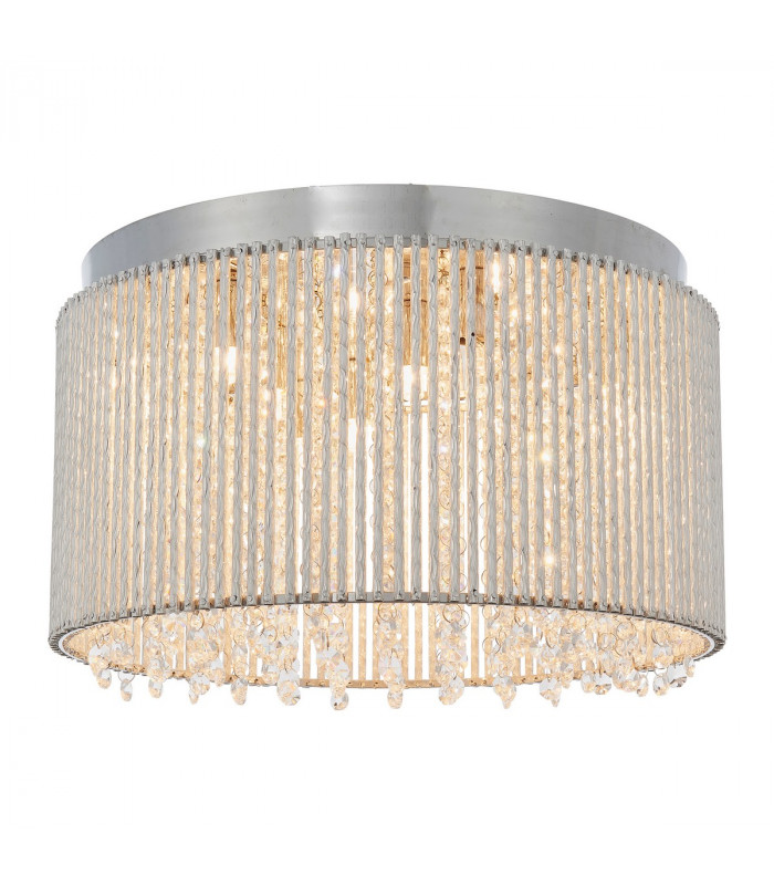 Galina 10 Light Flush Light Chrome Plate & Clear Crystal