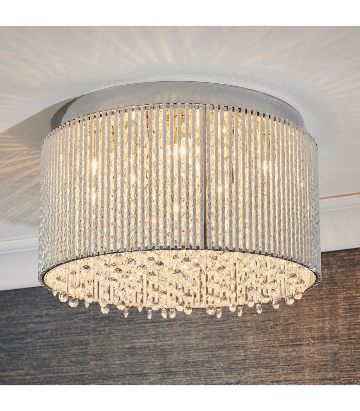Galina 10 Light Flush Light Chrome Plate & Clear Crystal-1