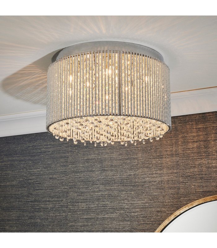 Galina 10 Light Flush Light Chrome Plate & Clear Crystal-2