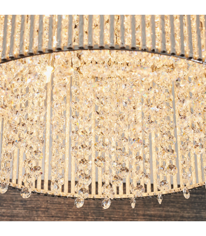 Galina 10 Light Flush Light Chrome Plate & Clear Crystal-4