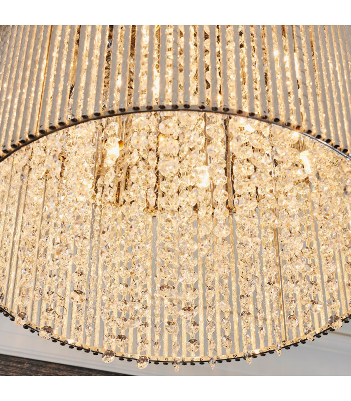 Galina 10 Light Flush Light Chrome Plate & Clear Crystal-5