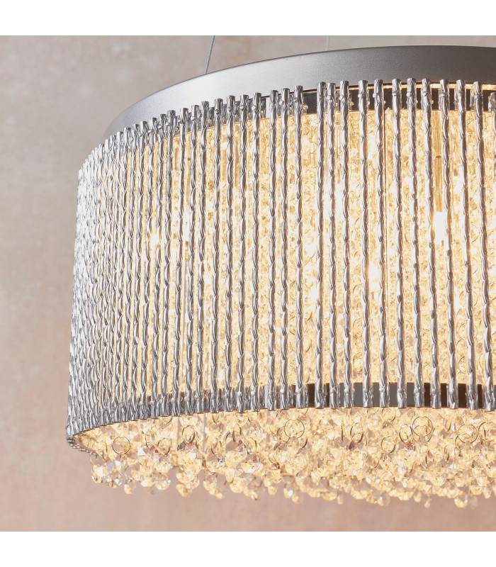 Galina 12 Light Ceiling Pendant Chrome Plate & Clear Crystal-3