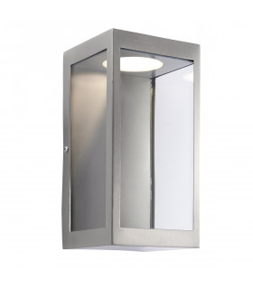 Dean LED Outdoor Wall Light Brushed Stainless Steel & Clear Glass