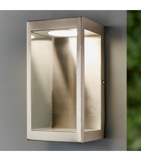 Dean LED Outdoor Wall Light Brushed Stainless Steel & Clear Glass-1