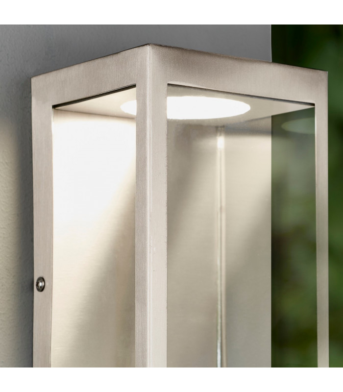 Dean LED Outdoor Wall Light Brushed Stainless Steel & Clear Glass-3