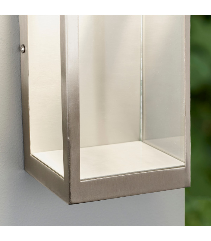 Dean LED Outdoor Wall Light Brushed Stainless Steel & Clear Glass-4