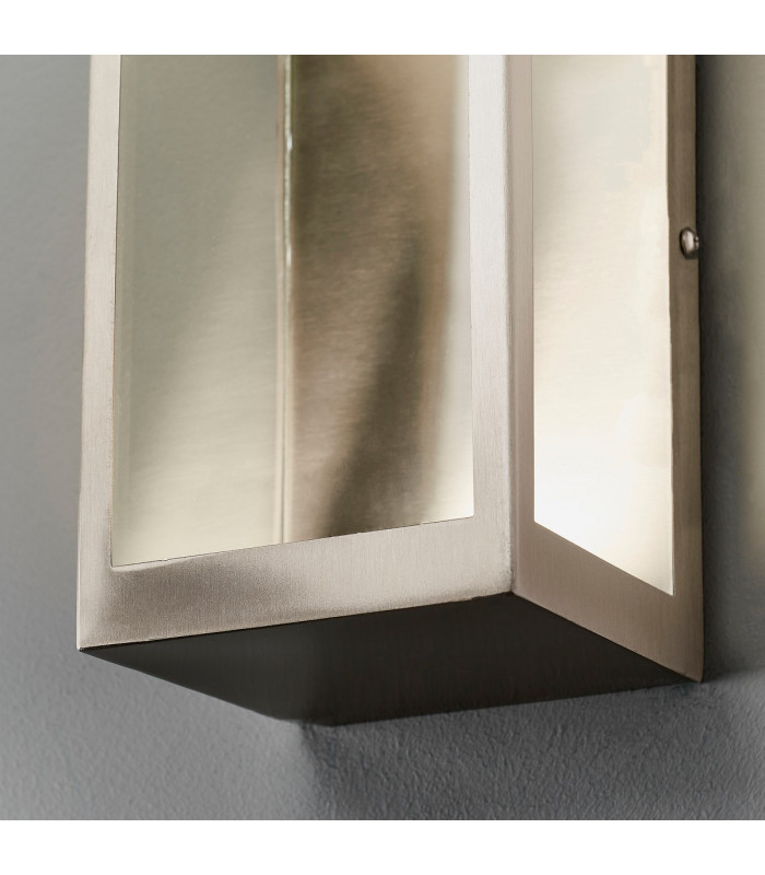 Dean LED Outdoor Wall Light Brushed Stainless Steel & Clear Glass-5